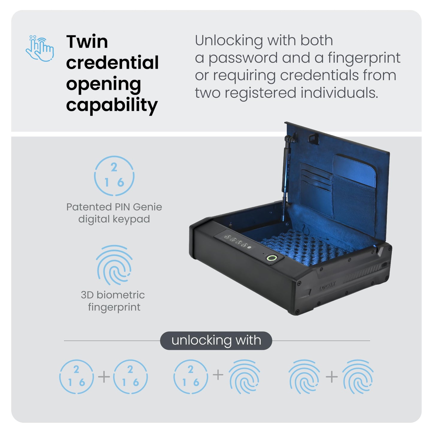 Lockly Wi-Fi Smart Safe – Biometric Safe for Fingerprint, PIN Genie® Keypad, App Control & Instant Alerts for enhanced Home and Business Security