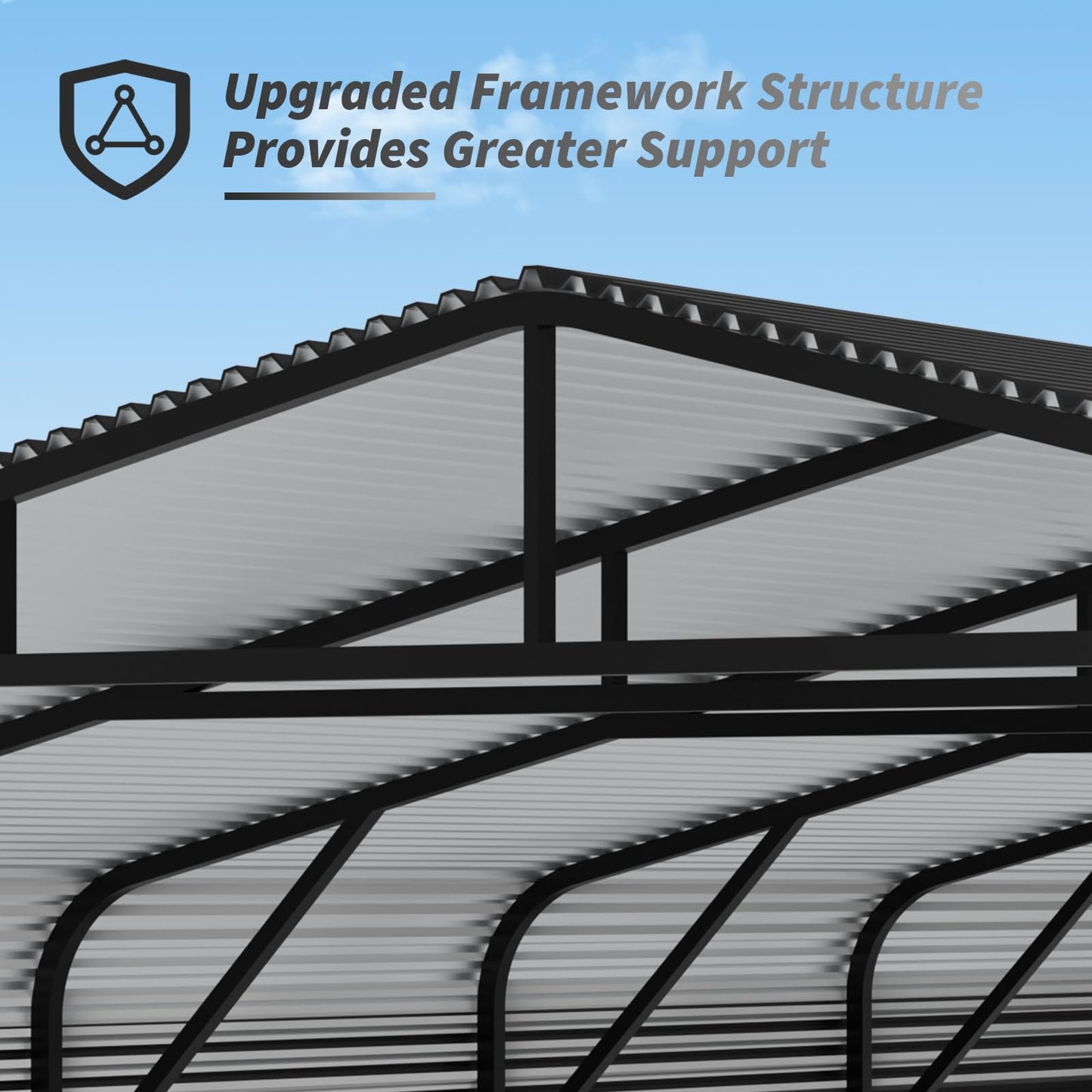 GDFStudio 20x20 FT Heavy Duty Carports for Trucks Boats RV Tractor, Metal Carport Kits with Steel Roof Frame, All Weather Car Shelter Flexible Conversion into Rooftop Canopy Party Tent Portable Garage