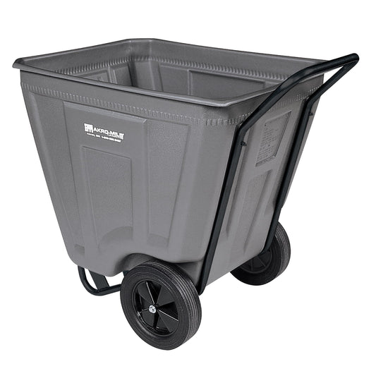 ReadySpace Heavy Duty Plastic Transport Cart for Trash and Bulky Items for Commercial or Home Use, 30-Inch W x 48-Inch D x 34-Inch H, 60 Gallon Capacity, 76460GREYRS, Gray