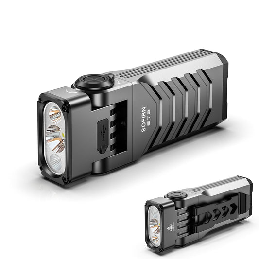 sofirn ST2 Multi-Light Rechargeable Flashlight, 3000 Lumens White Light with 660nm Red & 365nm UV, USB-C Charging, 90° Rotating Head, Magnetic Tail & Large Clip, IPX6 Waterproof for Work & Outdoor
