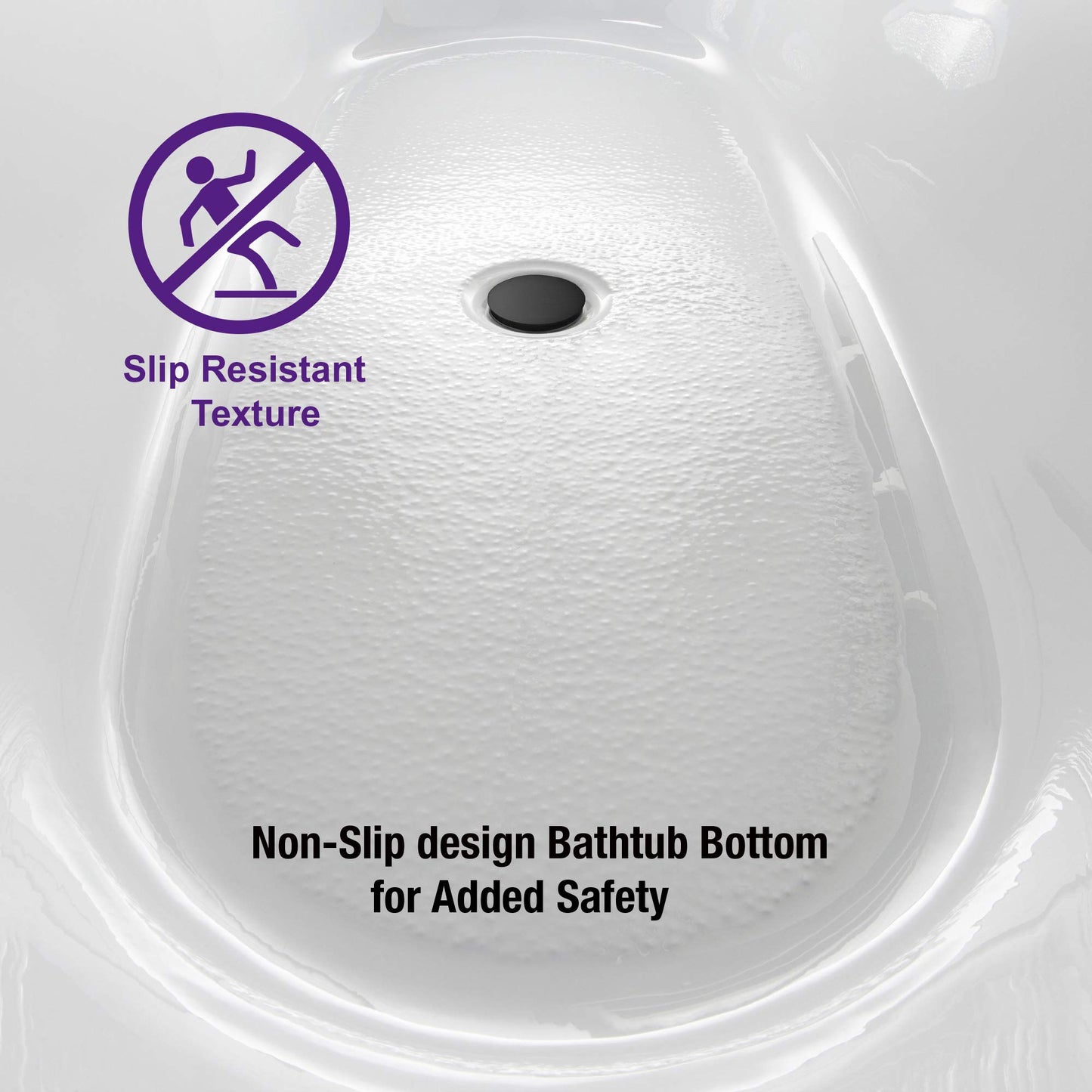 WOODBRIDGE 67" Freestanding Acylic Soaking Bathtub with White, Drain and Overflow inMatte, BTA1513-MB-Drain &O+ Pillow, Matte Black