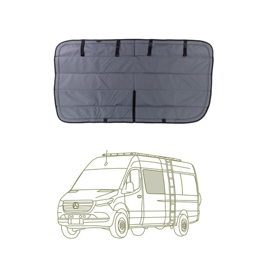 VanEssential Insulated Magnetic Blackout Window Cover Designed for Mercedes-Benz NCV3 & VS30 Crew Window with Bare Metal Window Frame ONLY (Van Years 2007 to Current Model) - Charcoal Gray
