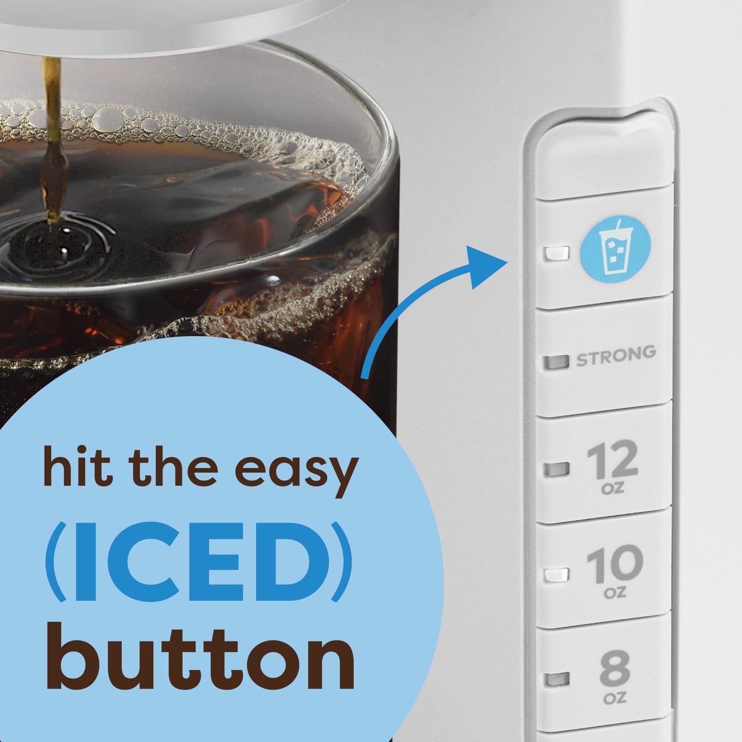 Keurig K-Iced Coffee Maker, Single Serve K-Cup Pod Iced Coffee Maker, With Hot and Cold Coffee Capabilities, Brews Any K-Cup Pod, White