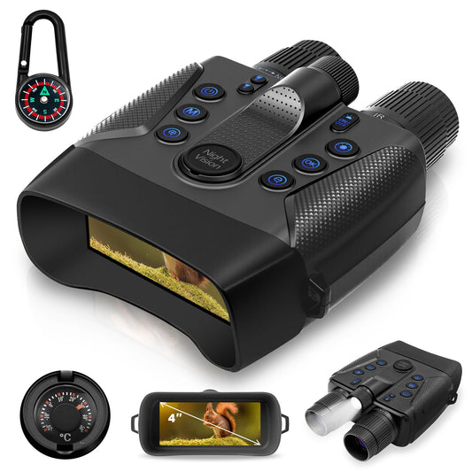GEERTOP 4K Night Vision Goggles - 58MP Full-Color Camera Night Vision Binoculars 64GB TF Card, Flashlight & 16HR Recording for Hunting, Camping, Wildlife Observation