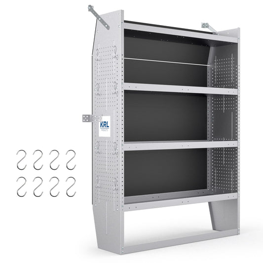 KRL Products SV-4260 Steel Mid/High Roof Van Shelving Storage System Fits Transit, NV, Promaster and Sprinter, Van Shelving Units, 42''W * 60''H * 13''D