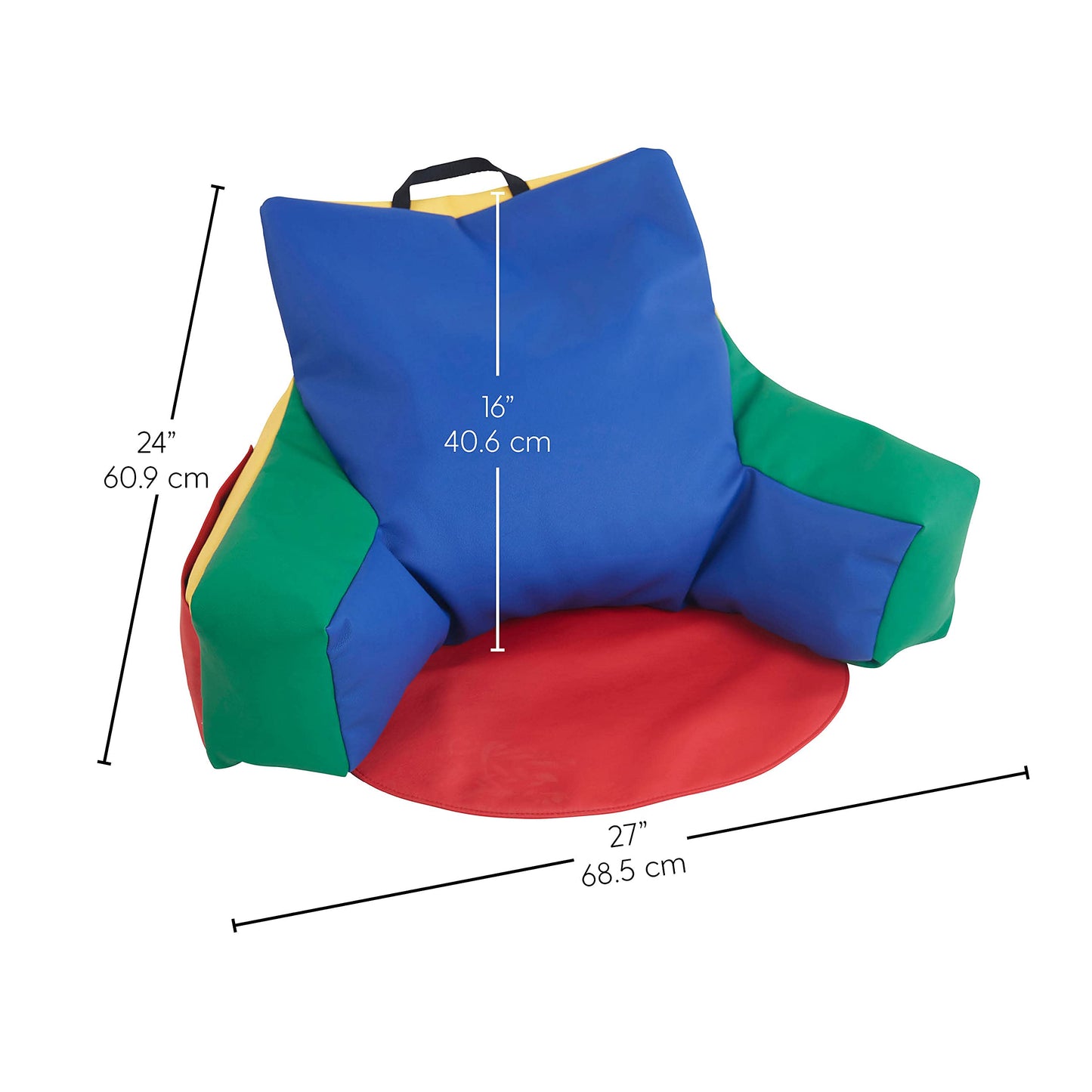 FDP SoftScape Relax-N-Read Bean Bag Chair with Supportive Back Rest and Storage Pockets, Flexible, Portable, Alternative Seating for Toddlers, Preschoolers, and Kids - Assorted, 10475-AS