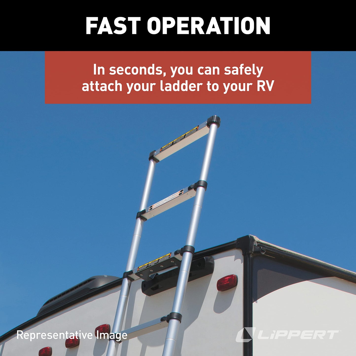 Lippert Components On-The-Go Ladder Telescoping Ladder for 5th Wheel RVs, Travel Trailers and Motorhomes