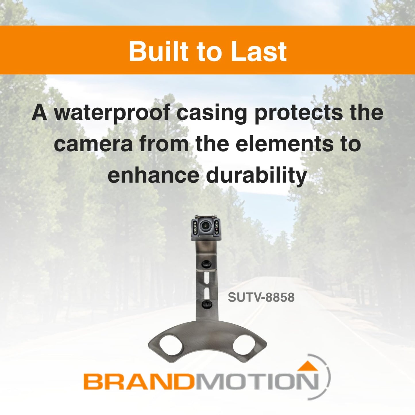 Brandmotion SUTV-8858 SummitView Adjustable Rear Vision System with Infrared Camera fits 2007-2018+ Wrangler JK with Aftermarket Display | Waterproof Case | IR Night Vision