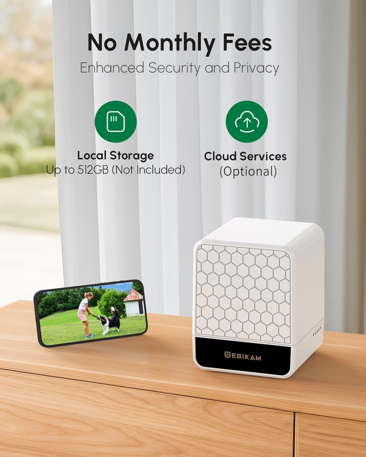 Sebikam Wireless Outdoor Security Camera System, 4 Solar Powered 2K/4MP Battery Cameras, Dual Band 5GHz & 2.4GHz WiFi, Color Night Vision, PIR Motion Detection, Remote App Access for Home Security