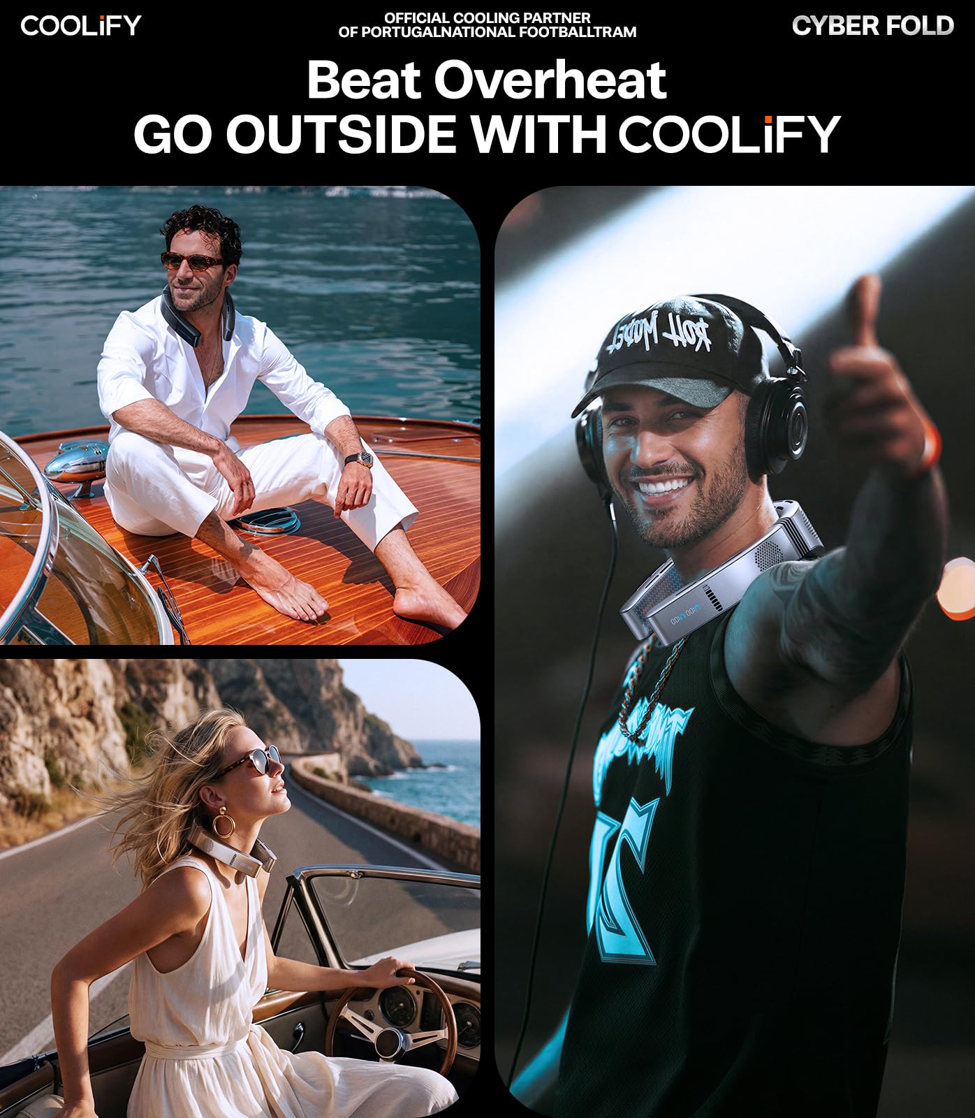 TORRAS COOLiFY Cyber Fold AI Neck Air Conditioner, Ultimate Cooler Max Cooling Area with Portable Bag, Neck & Face Cooler with Adjustable Strong Wind, Rechargeable Gift for Dad, Husband, Titanium