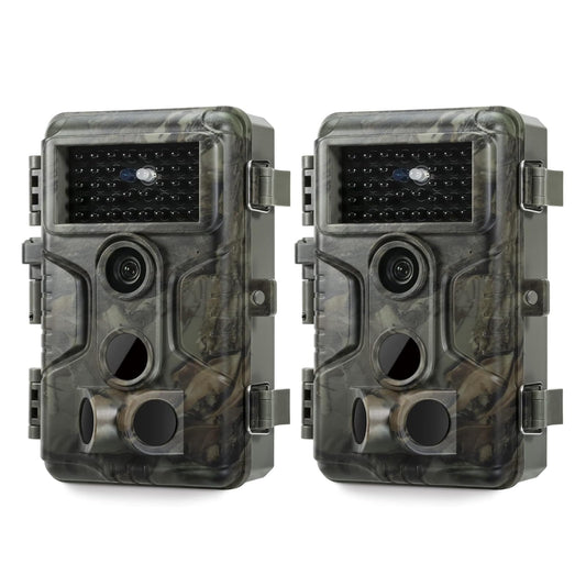 GardePro A3S 2-Pack Trail Camera (Non-Cellular, Non-WiFi), Enhanced Low-Light Performance, 64MP Photo & 1296P HD Video, 0.1s Trigger, 100ft No-Glow Night Vision, Motion Activated Wildlife Camera