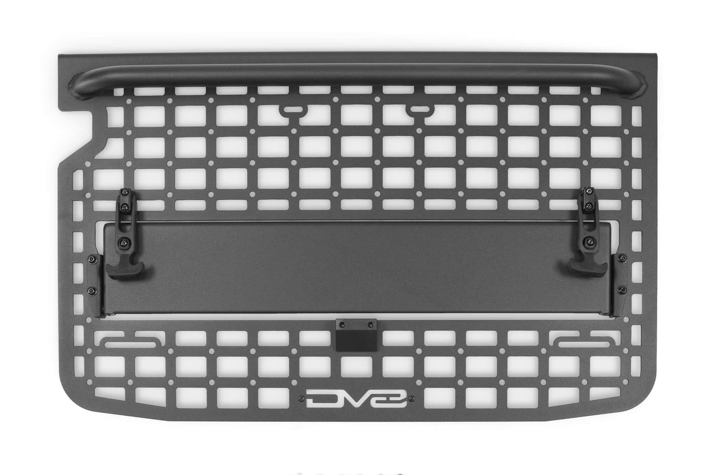 DV8 Offroad Tailgate Molle Panel for The 2021-2026 Ford Bronco | Perfect for Molle Bags, Knife Sheaths, Med Kits, Recovery Gear & More | Drop-Down Tray for Holding Drinks & Other Gear While at Camp