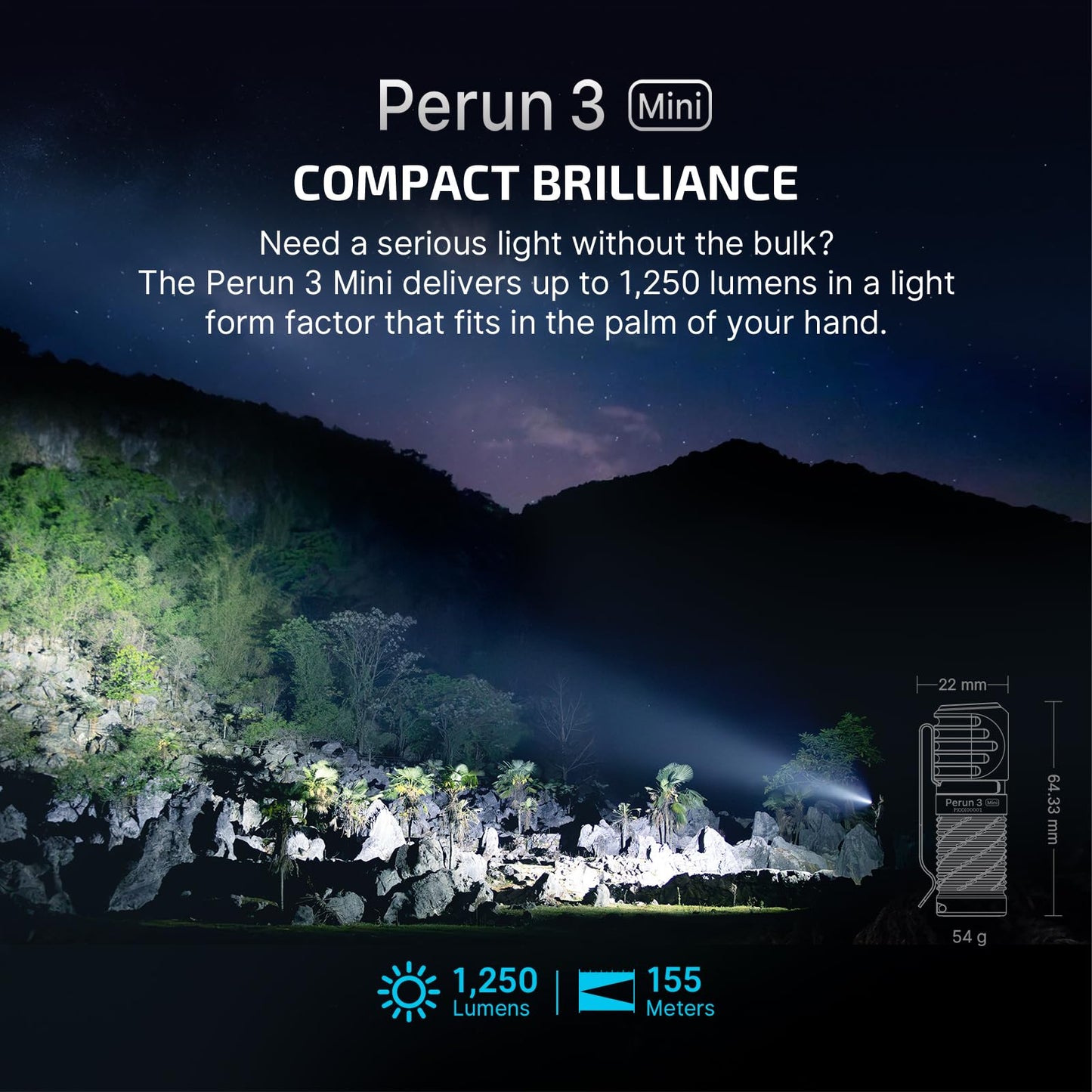 OLIGHT Perun 3 Mini Premium Headlamp 1250 Lumens Flashlight with Type-C Charging Box Bundle with Oclip Pro EDC Flashlight Clip-on Light