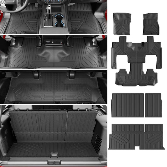 powoq 7 Seats Floor Mat Compatible with 2003-2017 Ford Expedition Cargo Mat Lincoln Navigator Floor Liner Electric 3rd Backrest Liner Replacement for 2003-2017 Ford Expedition Accessories