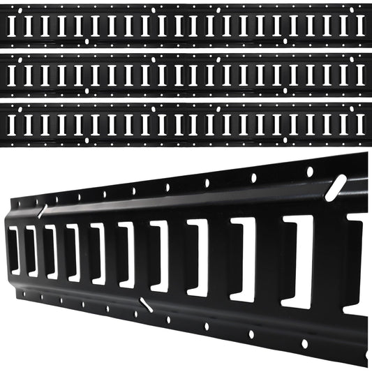7.5' E Track Tie Down Rail Kit (4 Pack) - Trailer E Tracks with 6,000lbs Break Strength - Power Coated Etrack - Heavy Duty E Track Rail for Securing Cargos, Motorcycles, Bikes, Trailers