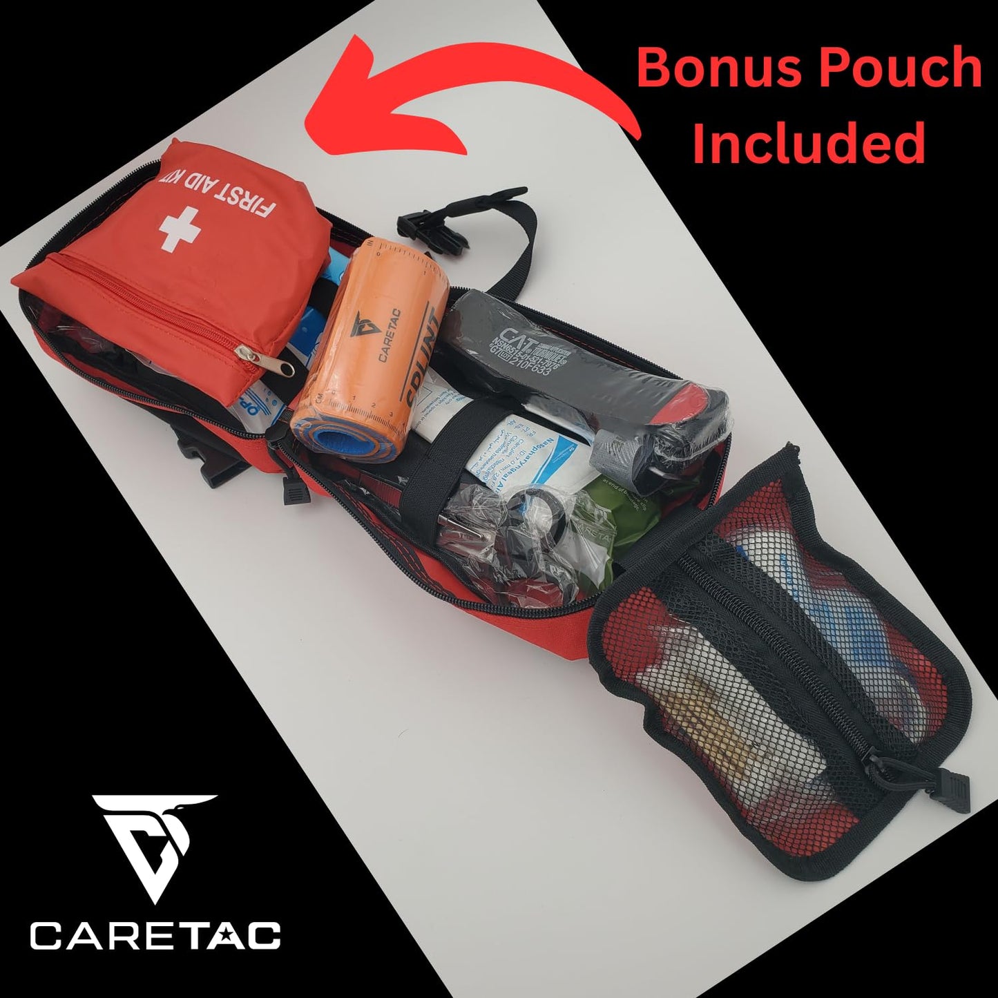 CareTac IFAK First Aid Kit with 2 Additional Emergency Israeli Bandages