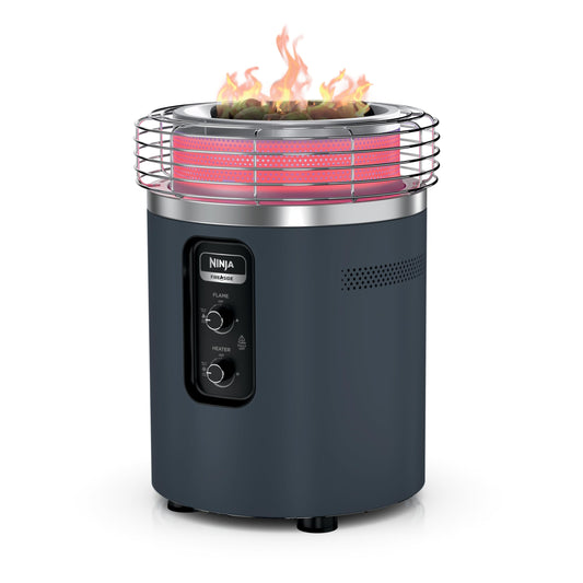 Ninja Fireside360™ Outdoor Heater & Fire Pit | 3 Modes: Flame, Heat, Flame & Heat | Portable for Patio, Deck, Camping | Easy Control Smokeless Flames | Push to Start Ignition | Cyberspace | OF101CY