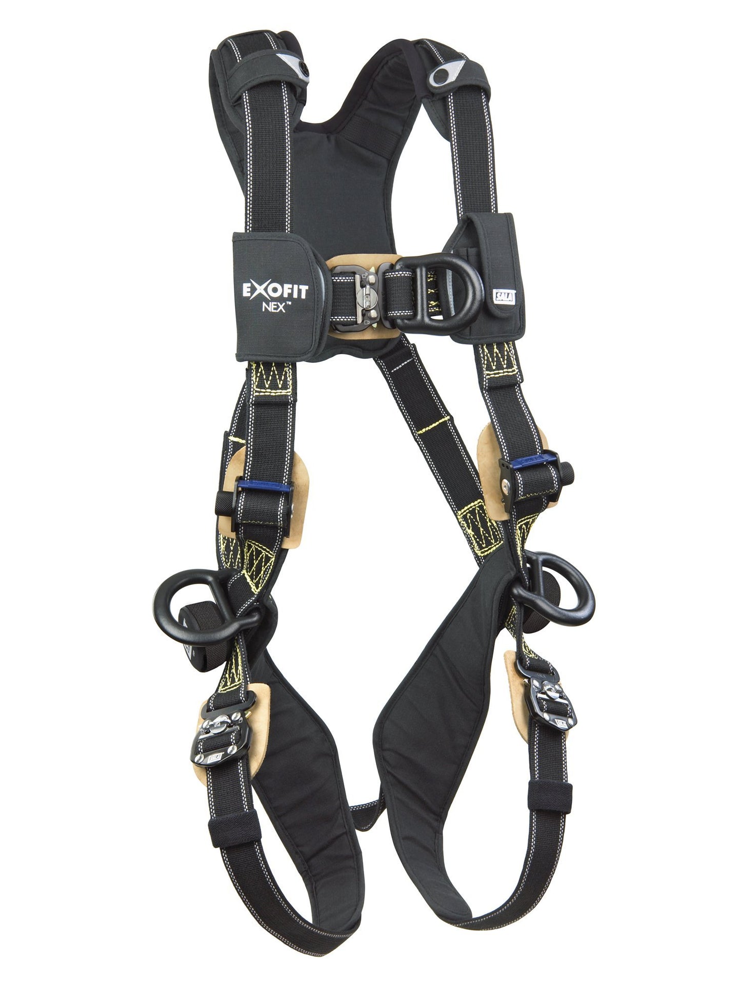 3M DBI-SALA ExoFit NEX 1113331 Full Body Arc Flash Climbing Harness, 4 PVC Coated Alum. D-Rings, Nomex/Kevlar Web, Comfort Padding, Locking QC Leg Straps, Medium, Black