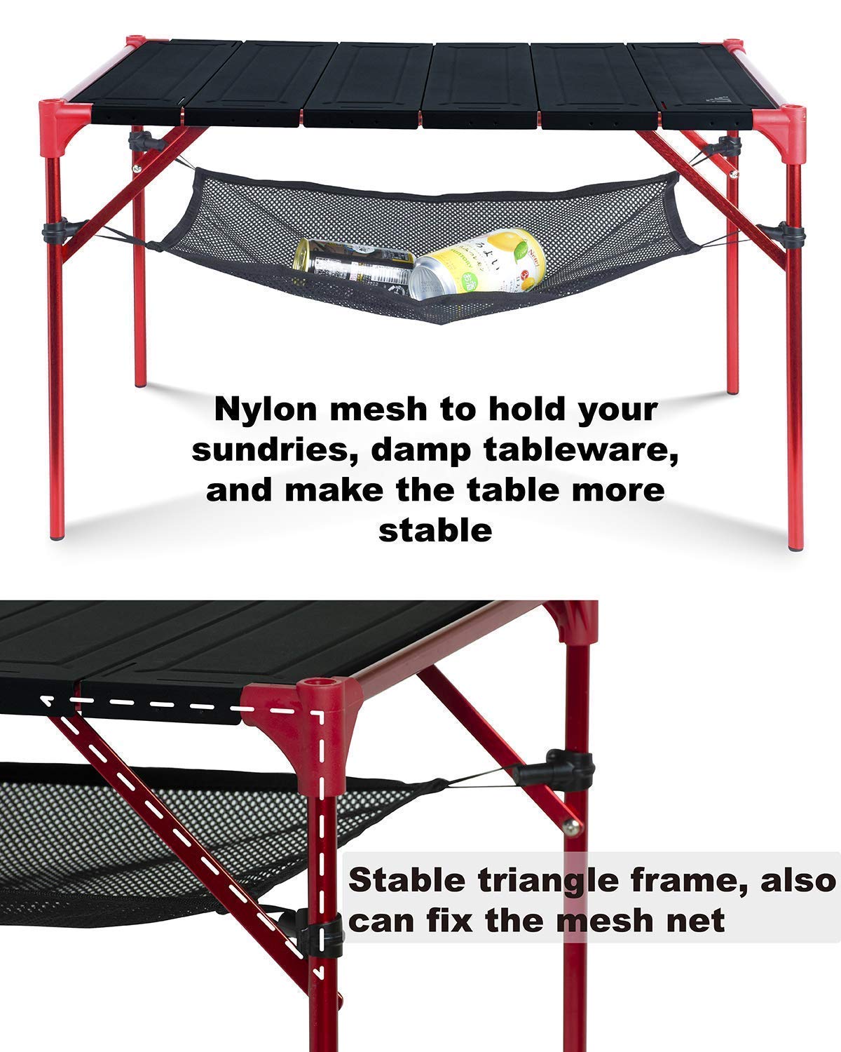 iClimb 2 Extendable Folding Table and 1 Pack Connecting Plates and 2 Lantern Hanger Bundle, Ultralight Compact for Many Person Camping Backpacking Beach Concert BBQ Party