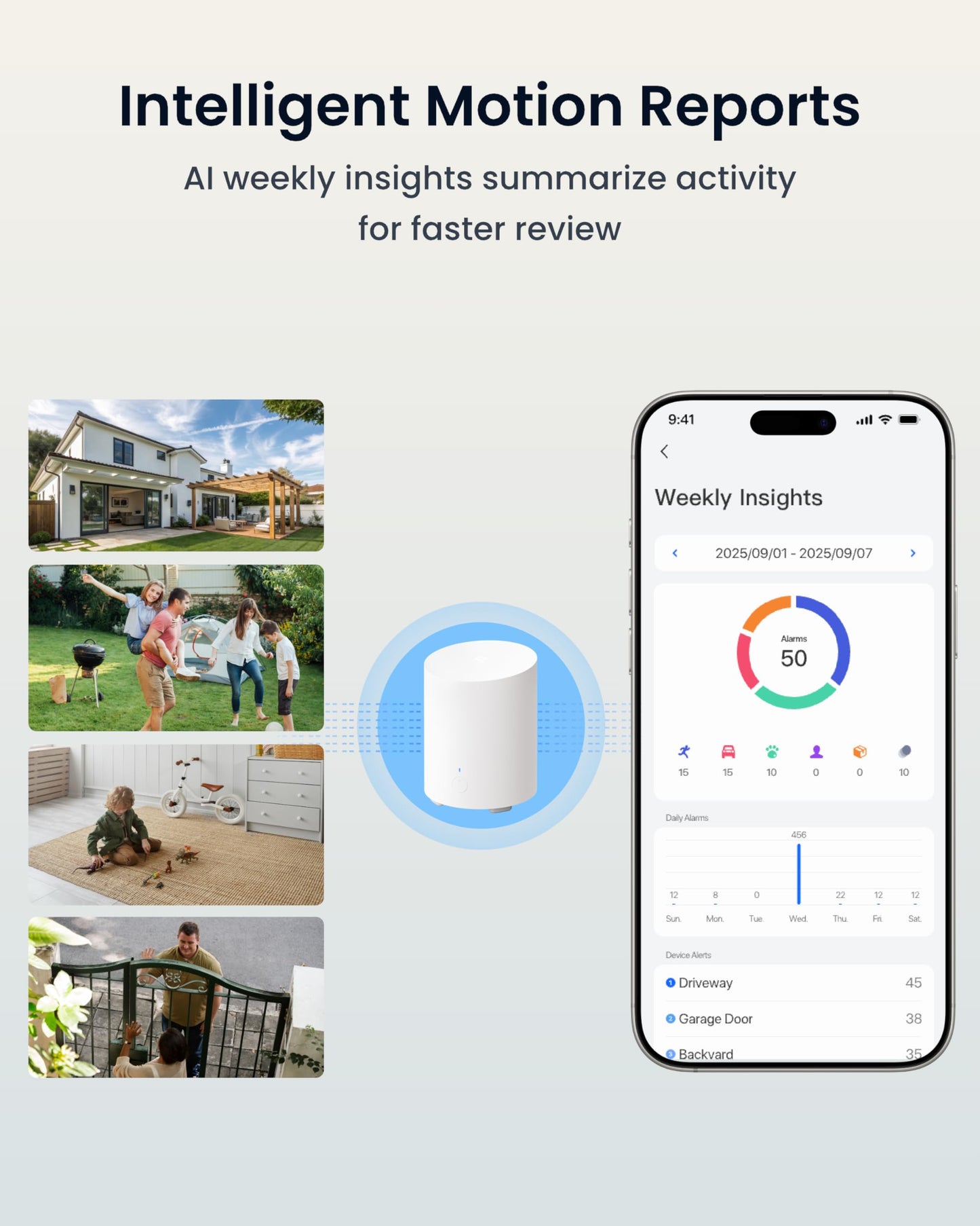 REOLINK Security Cameras Wireless Outdoor, AI Detection, Magnetic Mount, 1080p Indoor Camera, Dual-Band 2.4/5GHz WiFi, No Subscription, 9-Month Battery Life, Home Hub Mini with 2X Argus MagiCam