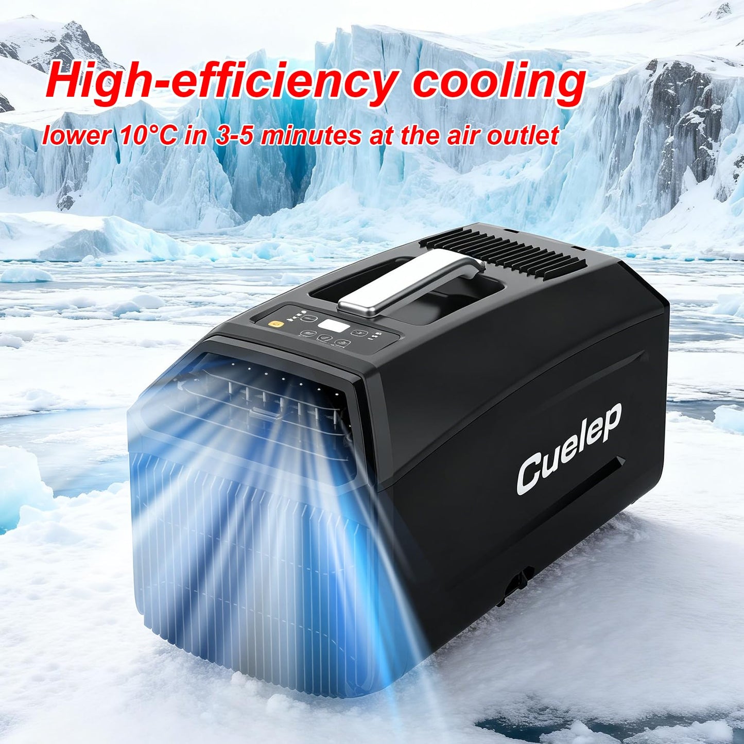 CUELEP Portable Air Conditioner,5200BTUs AC 450W Power Consumption, Fast Cooling Air Conditioners Dehumidifier, Portable Mini Air Conditioner for Camping Tent,RV,Car,Truck,Pet(AC ONLY)