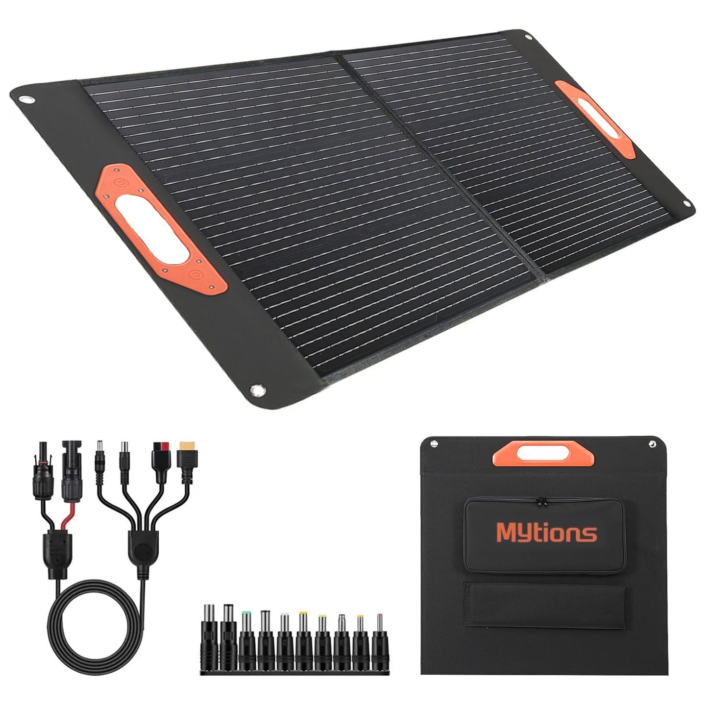 100W Portable Solar Panel for Power Station, Compatible with Jackery, Ecoflow, Bluetti, Anker and More Portable Power Stations, Weatherproof for Camping, RV, Emergency Power (100W)