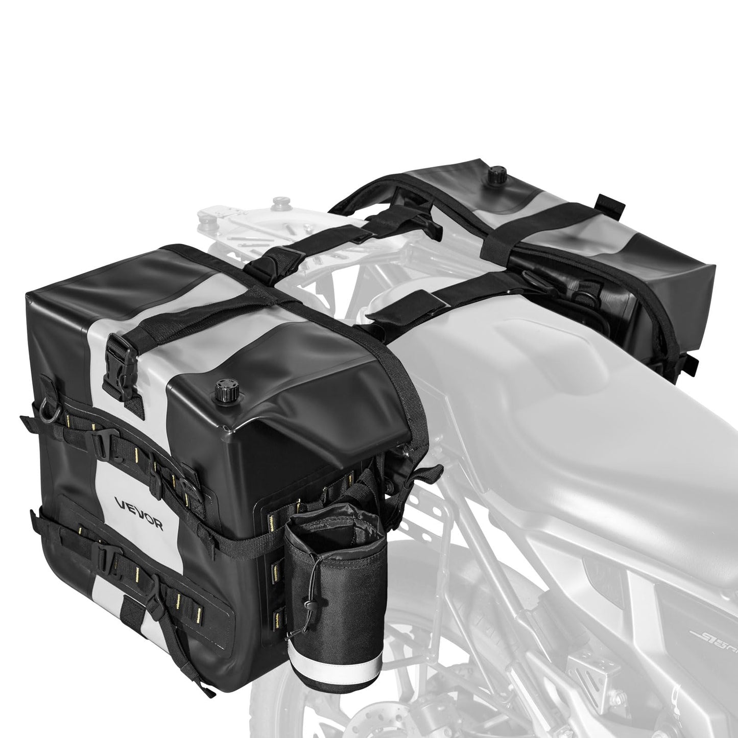 VEVOR Motorcycle Saddle Bags, 56L(28L*2) Waterproof Motorcycle Luggage Saddlebags Set of 2 with Detachable Shoulder Strap, Heavy-Duty Shoulder Bag Fit for Most Outdoor Adventure Sports Motorbike