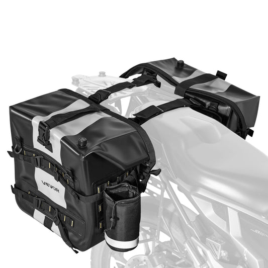 VEVOR Motorcycle Saddle Bags, 56L(28L*2) Waterproof Motorcycle Luggage Saddlebags Set of 2 with Detachable Shoulder Strap, Heavy-Duty Shoulder Bag Fit for Most Outdoor Adventure Sports Motorbike