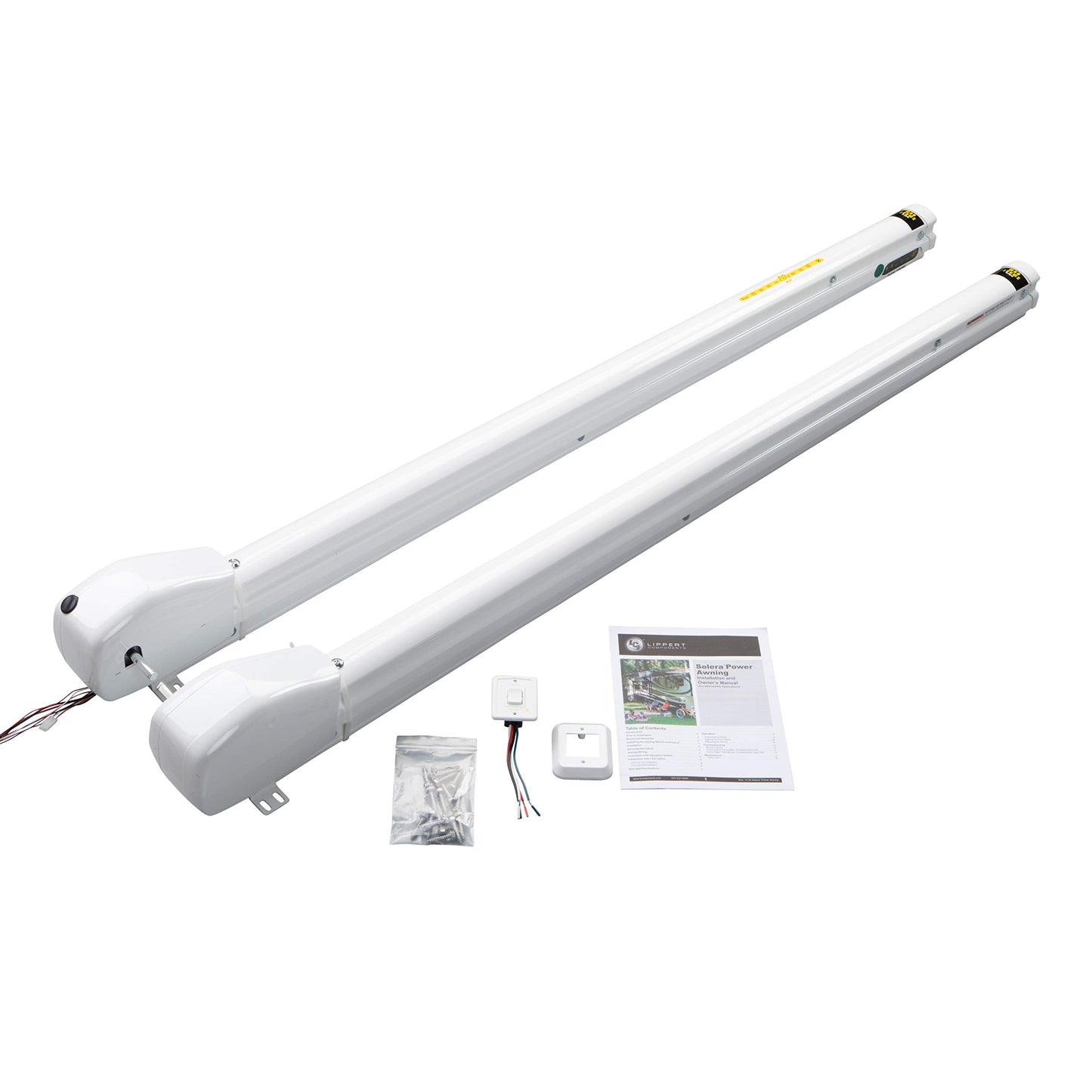 Solera 12V Smart Arm Awning Hardware Kit for 5th Wheel RVs and Travel Trailers - Standard - White