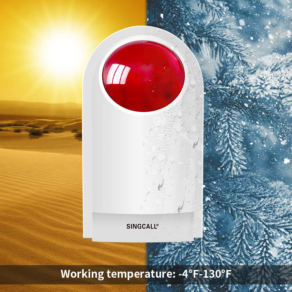 Strobe Siren Panic Alarm Button Siren Alarm with Light for Home Caring Loud Outdoor SOS Alert System 2 Red Flashing Siren and 4 Emergency Button for Store Hotel Jewelry Shop Security