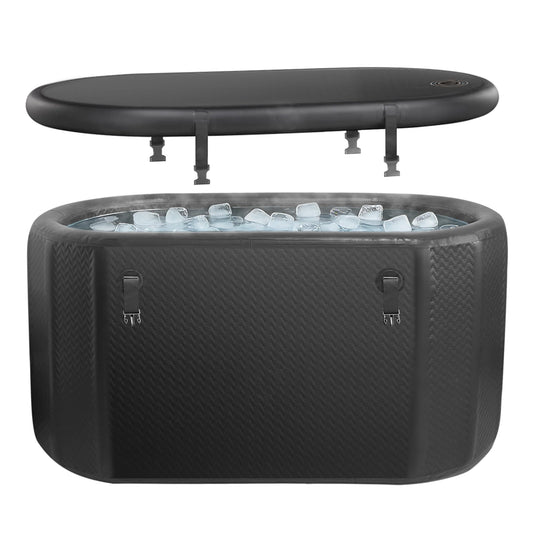 500L Large Ice Bath Tub with Lid, Oversized Inflatable Cold Plunge Tub for Tall Big People, Full Body Immersion, Compatible with Water Chiller, Portable Recovery Tub for Athletes Indoor Outdoor Use