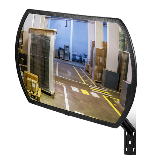 Geetery 1 Piece 30" x 20" Garage Convex Security Mirror Outdoor Indoor Round Rectangular Acrylic Traffic Corner Mirror Blindspot for Wall Parking with Protective Film for Driveway