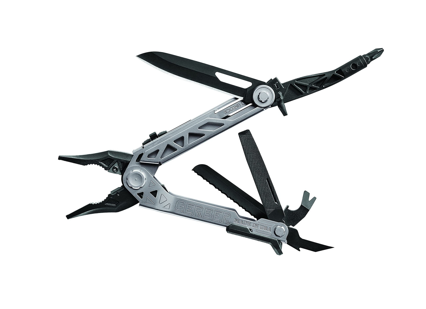 Gerber Gear Center-Drive - Berry-Compliant Sheath - 16-Piece Multipurpose Tool - Includes Sheath, Pliers, Wire Cutters, Pry Bar & More - Black