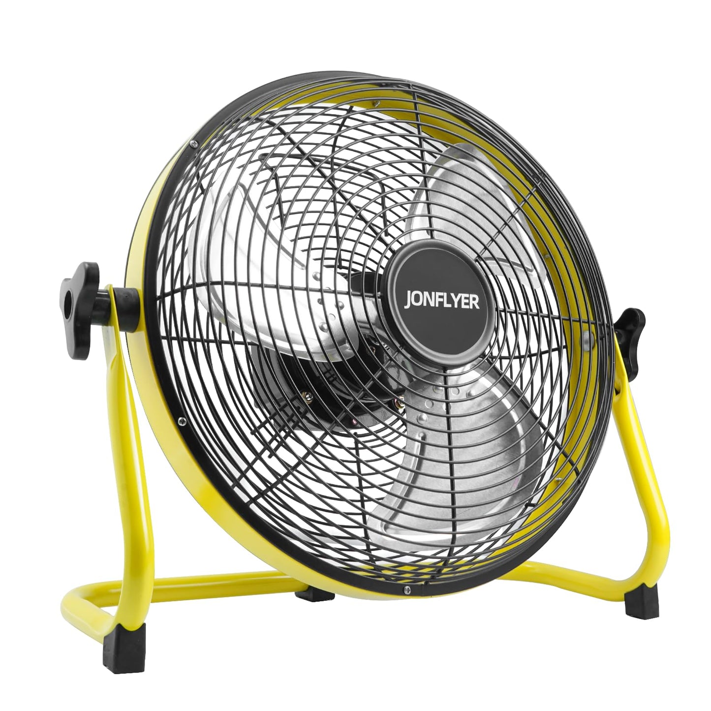 JONFLYER 12 Inch Portable Battery Operated Floor Fan, Rechargeable High-Velocity Cordless Fan with 12 Speed 360° Adjustable Tilt Quiet for Camping, Outdoor, Gazebo, Greenhouse, Gym, Garage