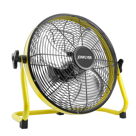 JONFLYER 12 Inch Portable Battery Operated Floor Fan, Rechargeable High-Velocity Cordless Fan with 12 Speed 360° Adjustable Tilt Quiet for Camping, Outdoor, Gazebo, Greenhouse, Gym, Garage