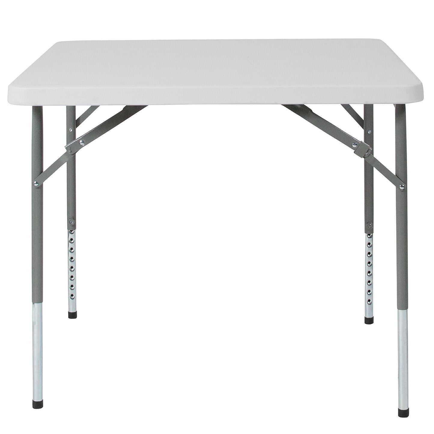Flash Furniture Kathryn 2.79-Foot Square Height Adjustable Granite White Plastic Folding Table