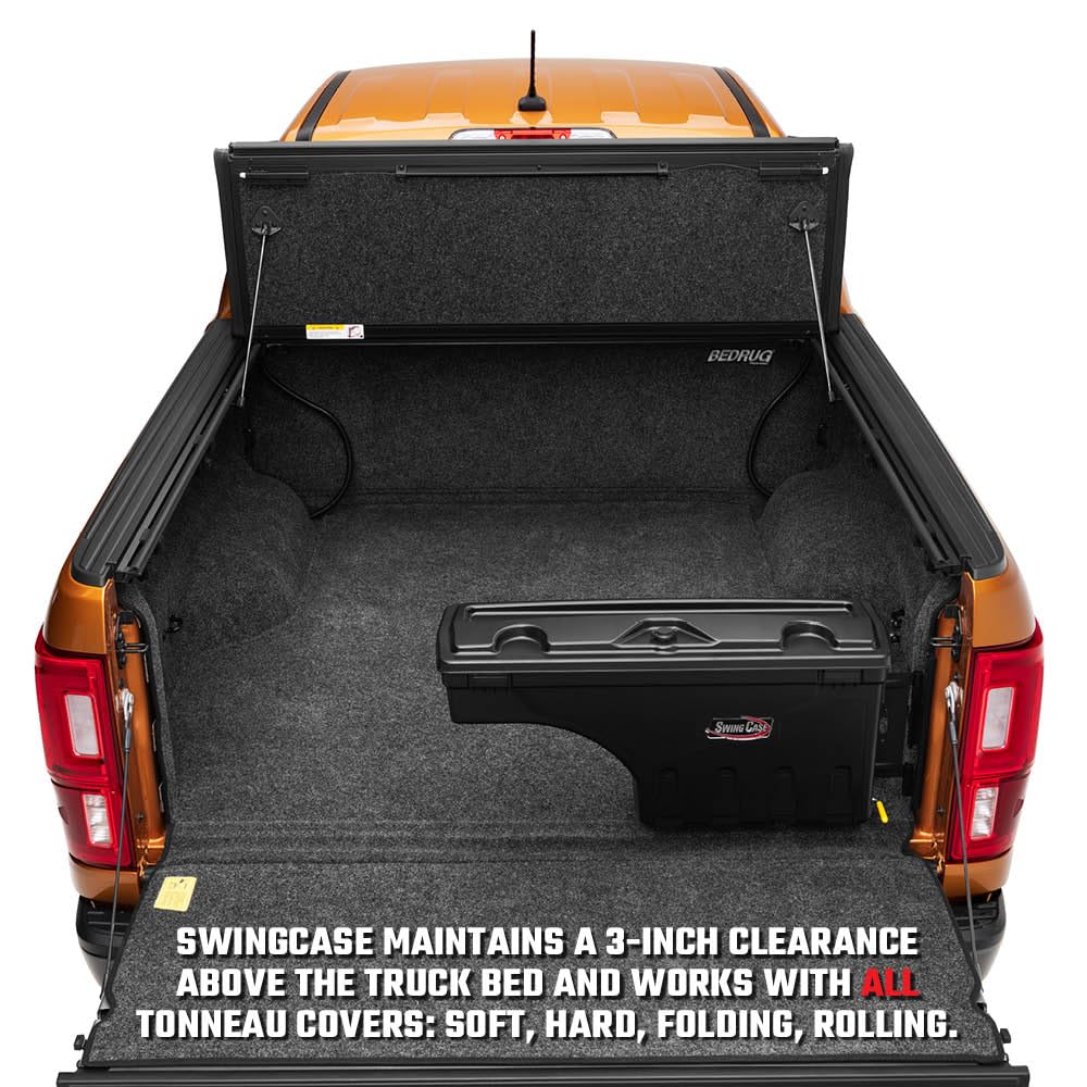 UnderCover SwingCase Truck Bed Storage Box | SC104D | Fits 2019 - 2023 Chevy/GMC Silverado/Sierra 1500 Drivers Side, Black