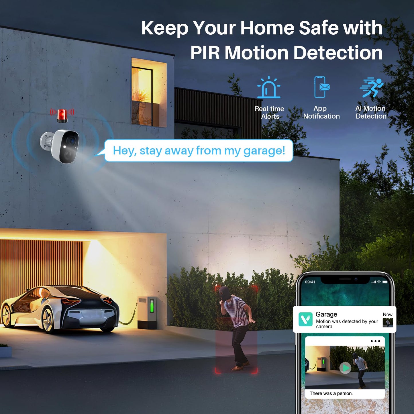MaxiViz Security Cameras Wireless Outdoor (4 Pack), Battery Powered Cameras for Home Security with AI Motion Detection, 2K Color Night Vision, 2-Way Talk, IP66 Weatherproof, SD/Cloud Storage