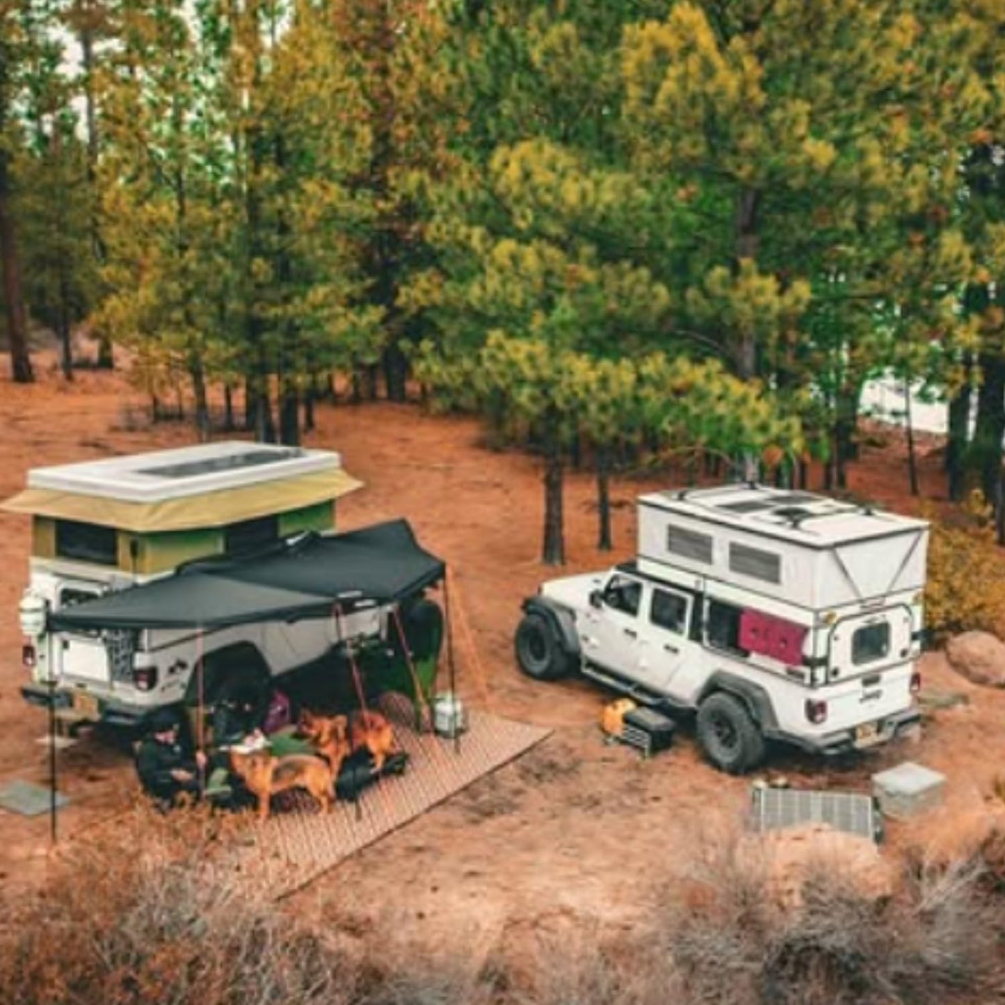 Mountain Mat 8x20 Brown & Tan RV Patio Mat with Carry Bag – Extra Thick 5mm Recycled Poly Rug – Heavy-Duty, Waterproof, Reversible – Premium Outdoor Mat for Campsite, Deck (8'x 20', Brown Diamond)