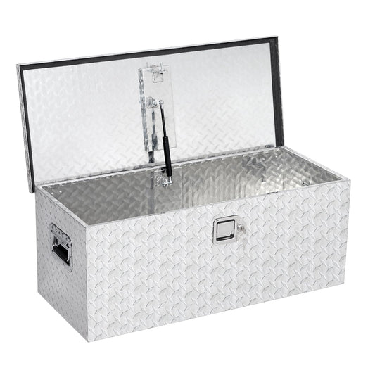 GarveeLife Heavy Duty Aluminum Truck Bed Tool Box – 36x15x15 in, Diamond Plate, Weatherproof & Lockable, T-Handle, Side Handles, Star Diamond Design, Silver