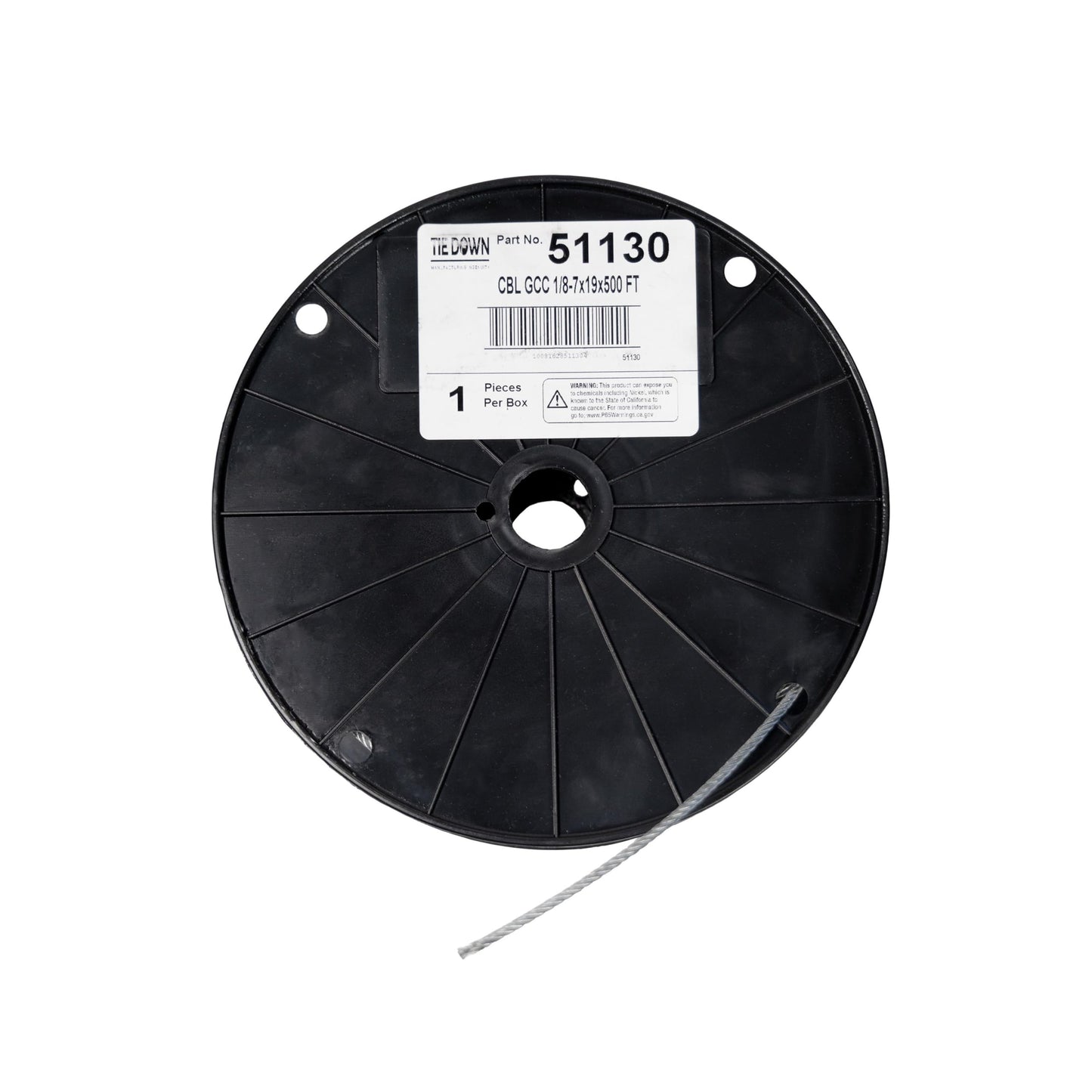 Tie Down 1/8" 7x19 Galvanized Steel Aircraft Cable – 500 ft Reel | Wire Rope for Deck Railings & Garage Doors