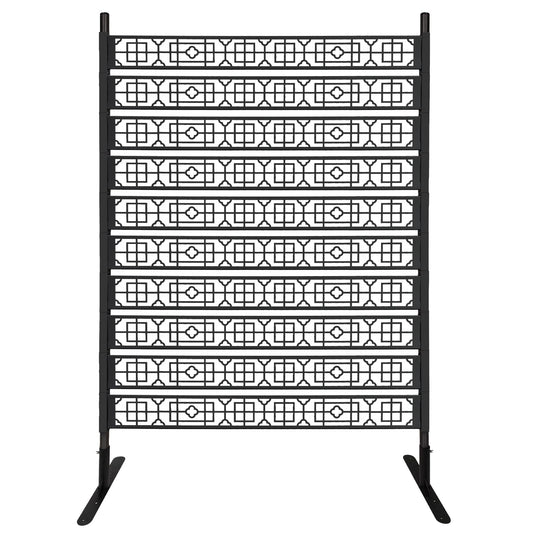 71" × 48" Metal Privacy Screen for Outdoor, Kalolary Privacy Fence Screen Steel Fence Panels for Balcony Patio No-dig Decorative Fences Freestanding Outdoor Divider Decor for Balcony Patio Indoor Room