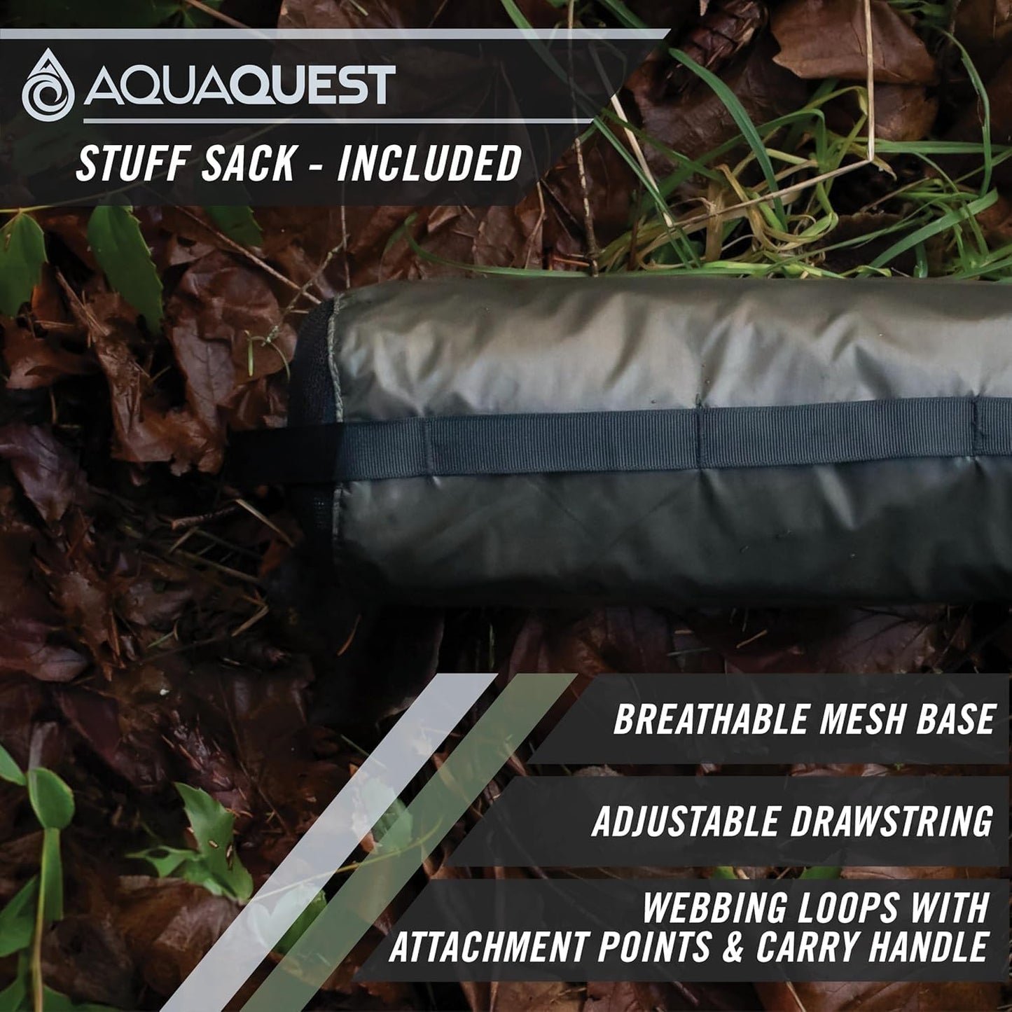 AquaQuest Defender Tarp – Heavy‑Duty Waterproof (20,000 mm) Seam‑Taped Rain Fly for Camping, Bushcraft & Survival – 10×10 Olive Drab
