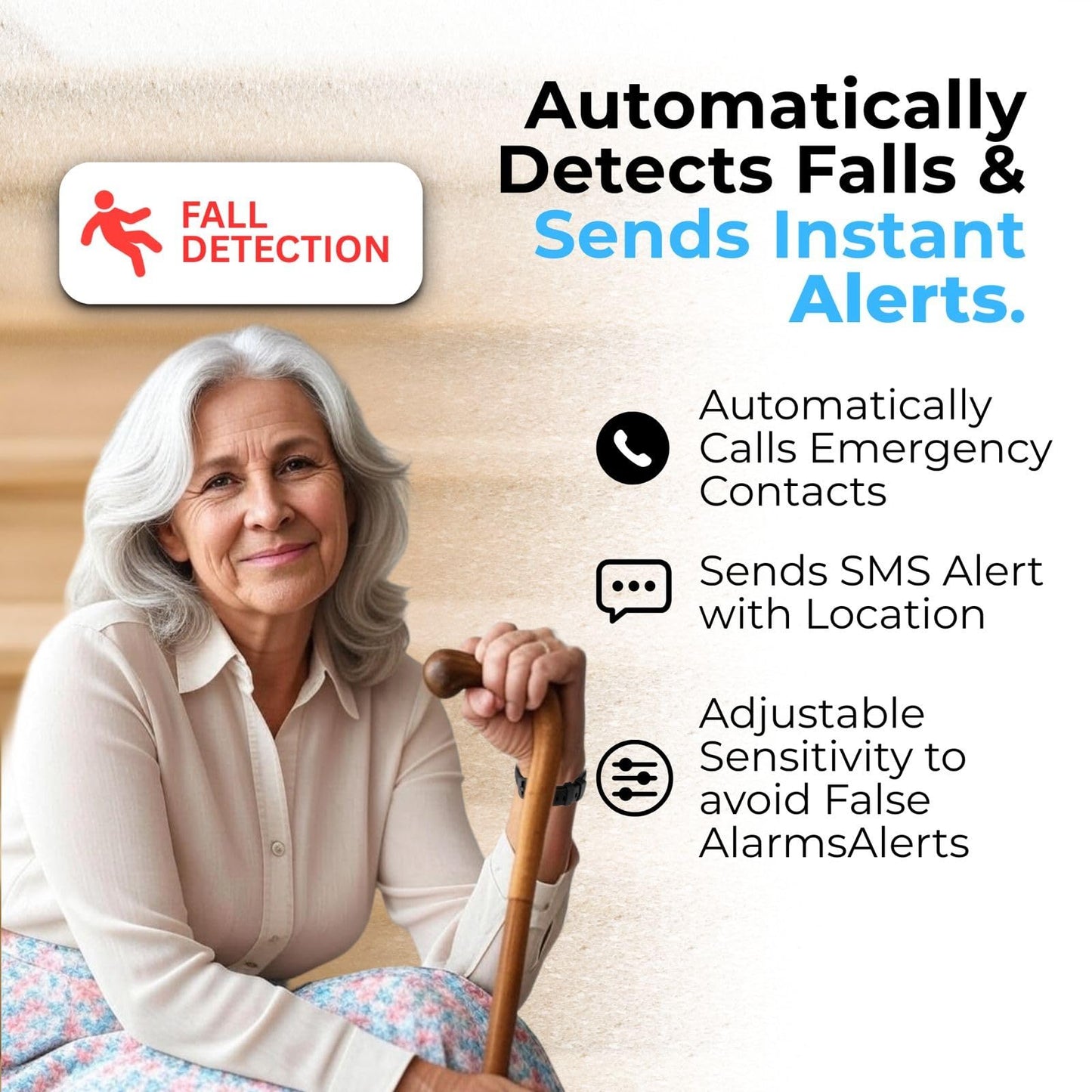 Seculife Smartwatch: Medical Alert Bracelet with GPS Tracker, Fall Detection smart Watch, 2 Way Calling, SOS Button, Medical Watch, Emergency Device for Seniors, Life Alert System, Elderly Monitoring