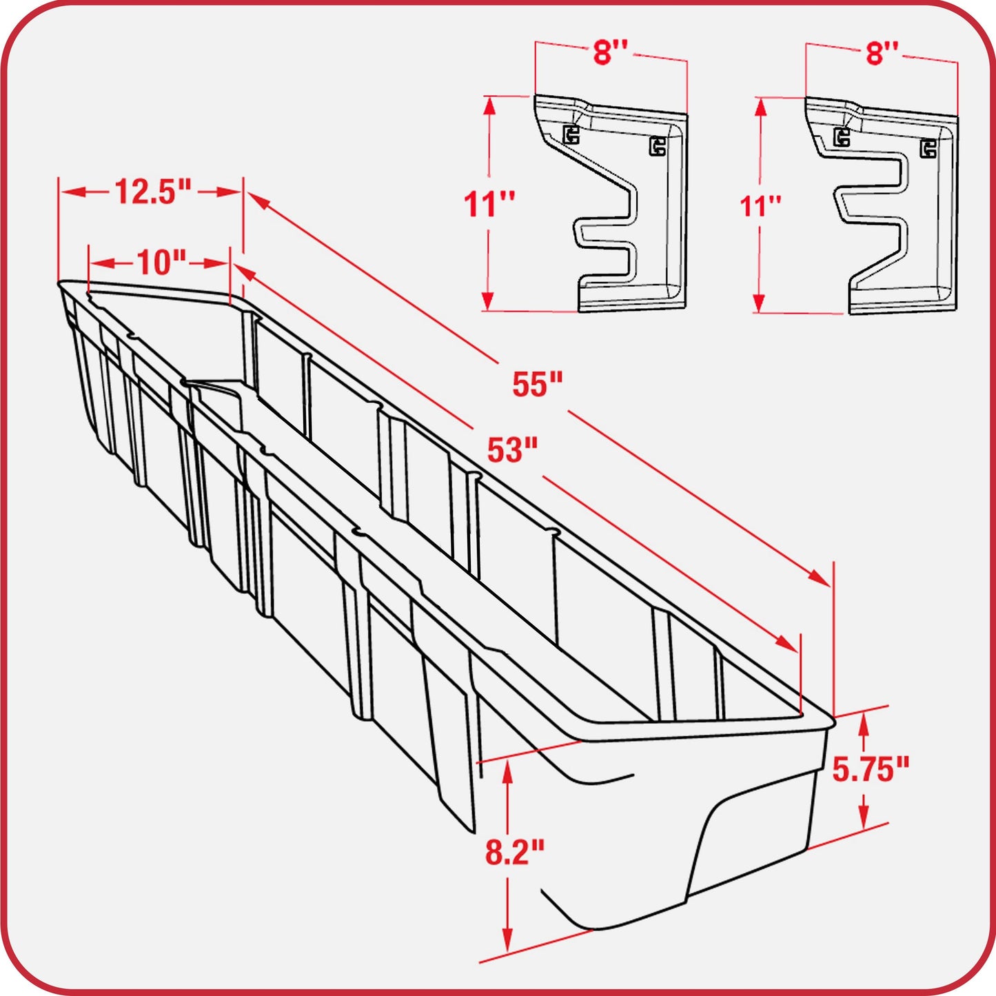 MaxMate Underseat Storage Box Compatible with 2015-2026 Ford F-150; 2017-2026 F-250 F-350 SD Supercrew Cab, Rear Under Seat Extra Cargo Store Organizer | CB5F2228MX