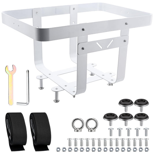 PWC Cargo Rack Aluminum Cooler Rack for Jet Ski, Adjustable Rear Platform Cargo Carrier, Compatible with RotoPax Fuel Can Mount, Heavy Duty Marine Cooler Holder for PWC ATV UTV with Straps