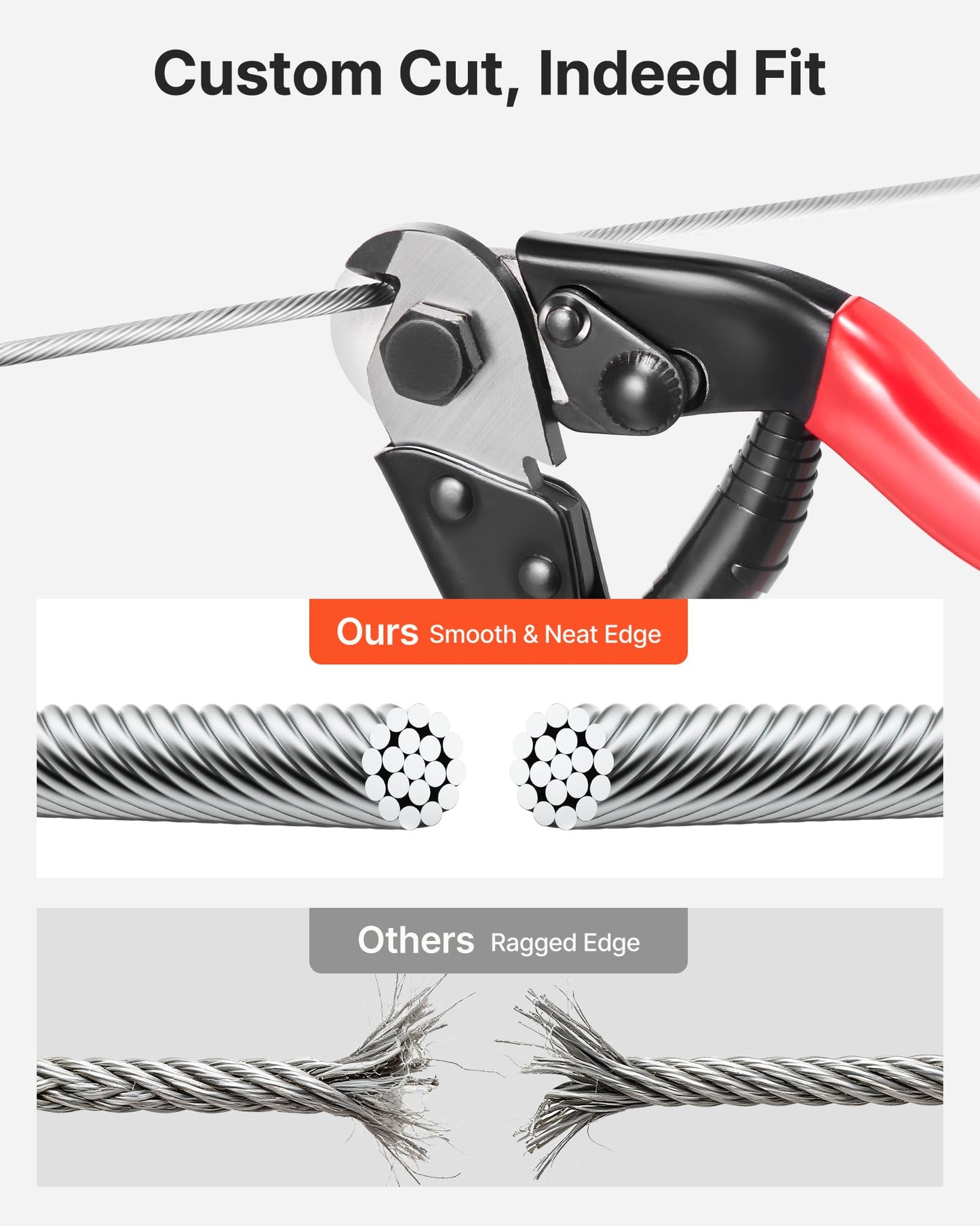 VEVOR 1/8 Inch Wire Rope, 500 ft Length, 316 Stainless Steel Wire Cable with Cutter, 1760 lbs Breaking Strength, 1 x 19 Strands Construction, Steel Cable for Deck Railing System, Garden Trellis