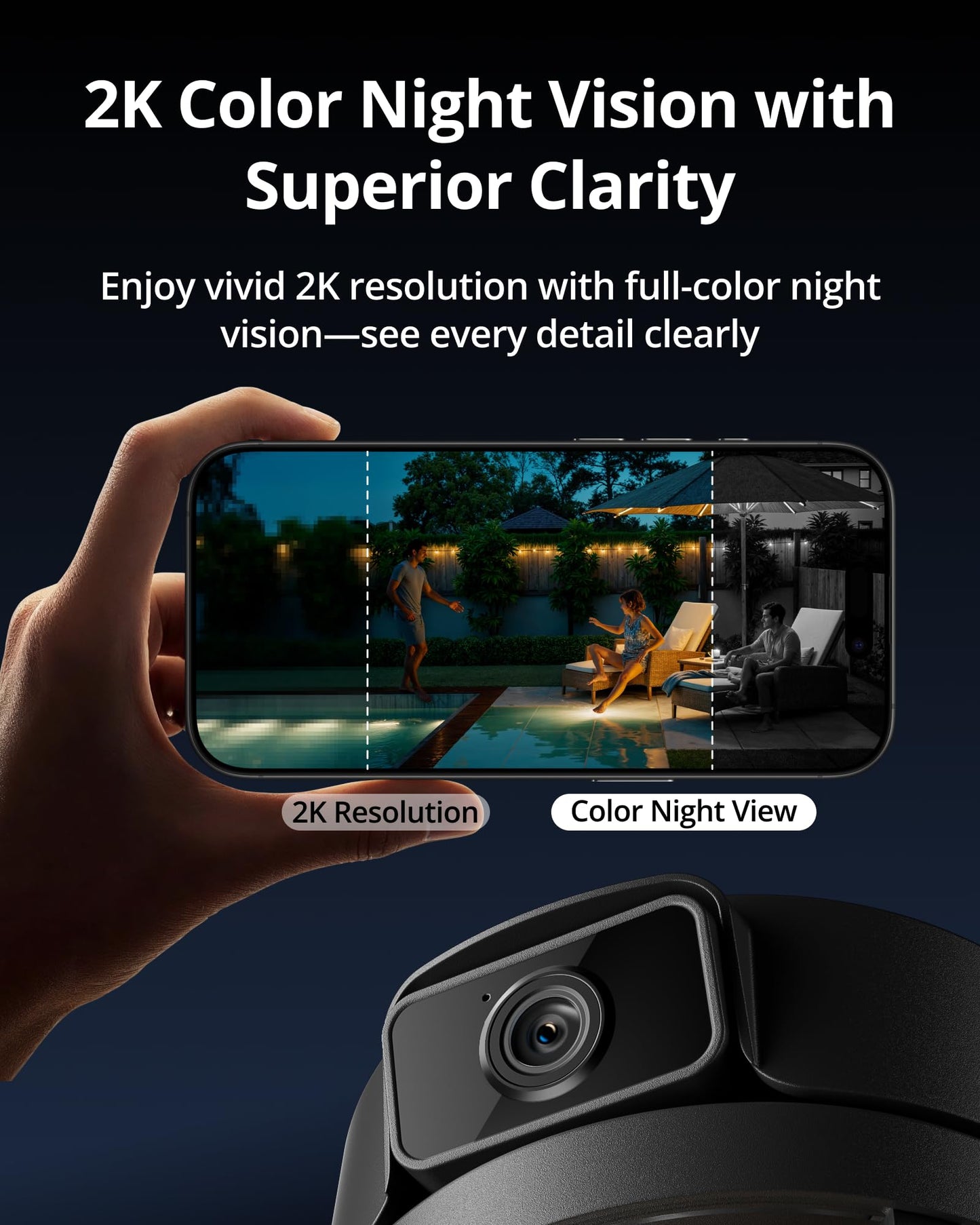 Outdoor Porch Light Security Camera, Wall Lamp Cam, 2K HD Live View Wi-Fi Human Detection, Pan & Tilt, Two-Way Talk, Wall Lantern Sconce Camera for Porch, Garage, Doorway