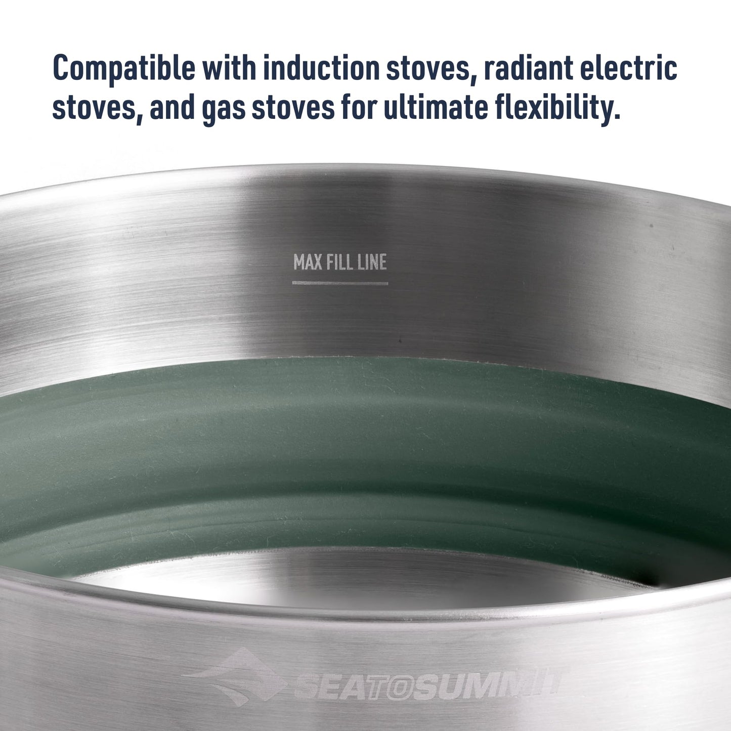 Sea to Summit Detour Stainless Steel Collapsible Pot, 5 Liters