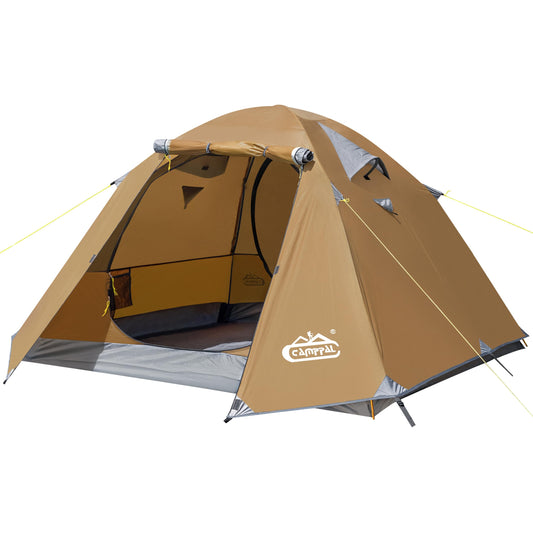Camppal 2-3 Person Backpacking Tent, Waterproof Windproof 4 Season Tent for Camping, Easy Setup 2 Person Tent for Backpacking, Hiking, Hunting, Motor Cycling & Biking
